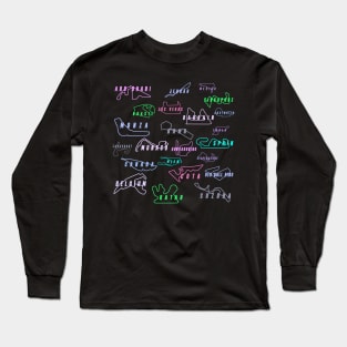 Neon Racing Track Outlines- Formula One Long Sleeve T-Shirt